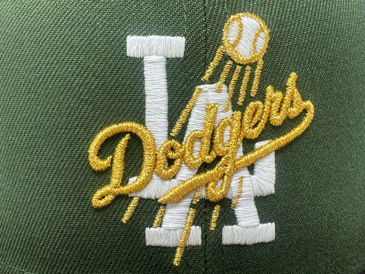 Los Angeles Dodgers 2025 World Champions Fitted Hat-Olive Brown
