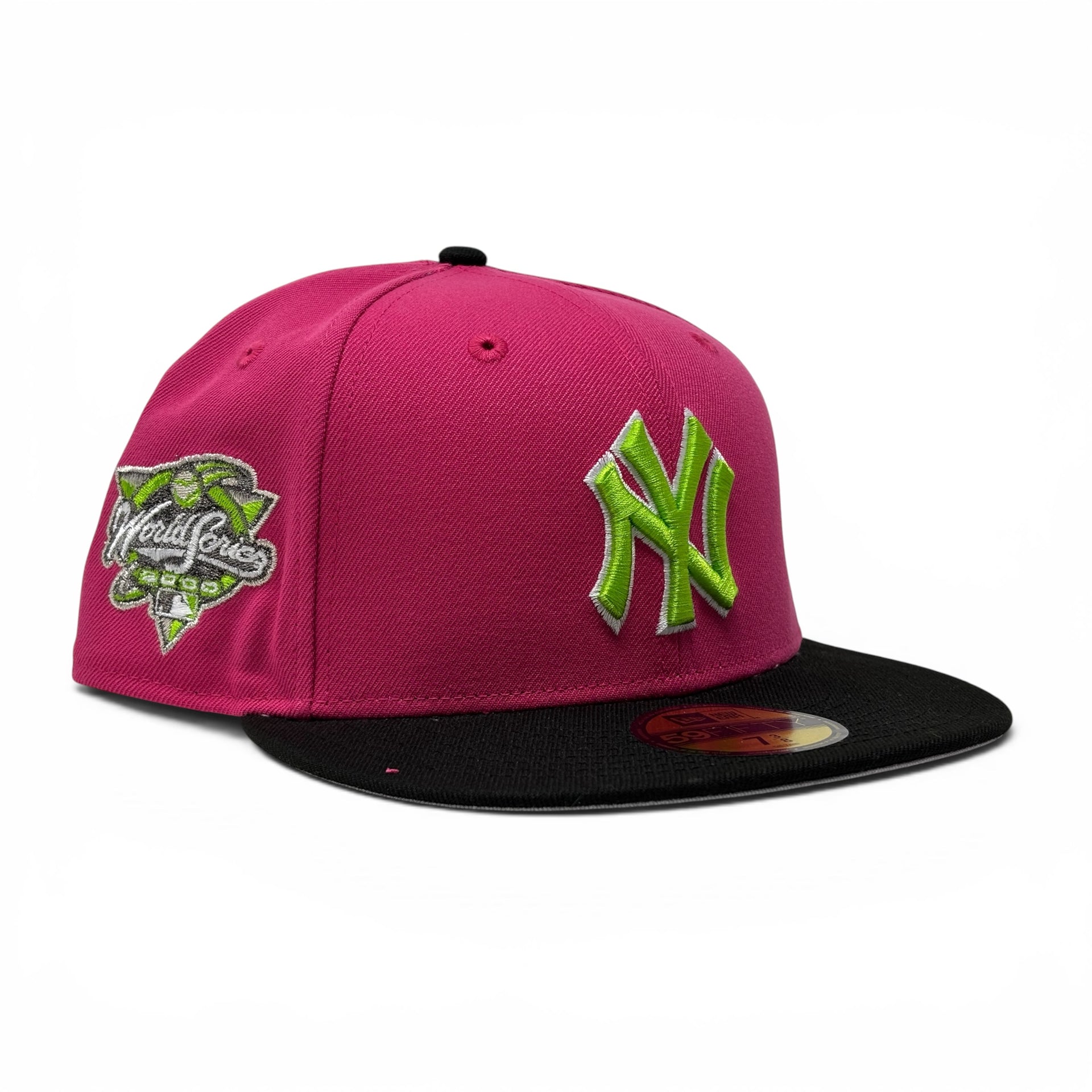 New York Yankees 2000 World Series Hot Pink Black New Era Fitted Hat