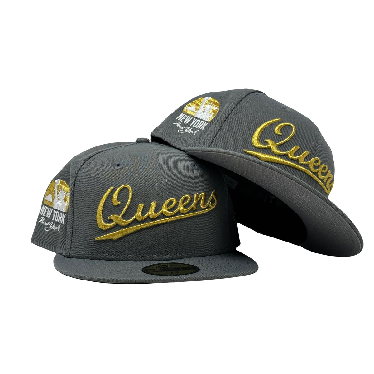 Queens New York Statue of Liberty 59Fifty Gray New Era Fitted Hat