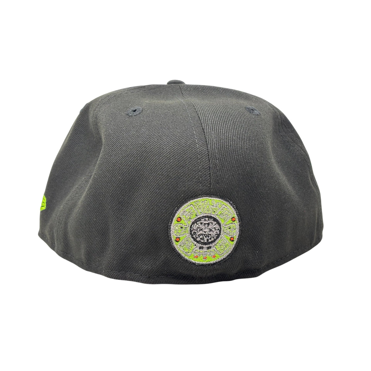 Aztec Skull Warriors New Era Fitted Hat-Black Lime