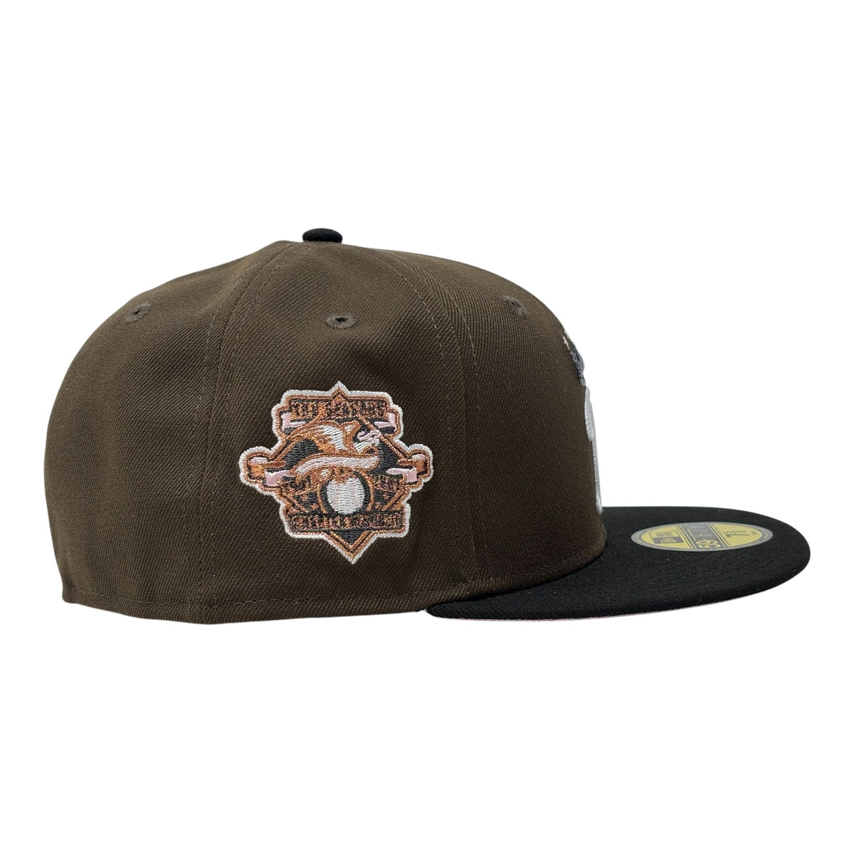 Kansas City Royals 100th Anniversary Pink Brim Fitted Hats-Brown Black
