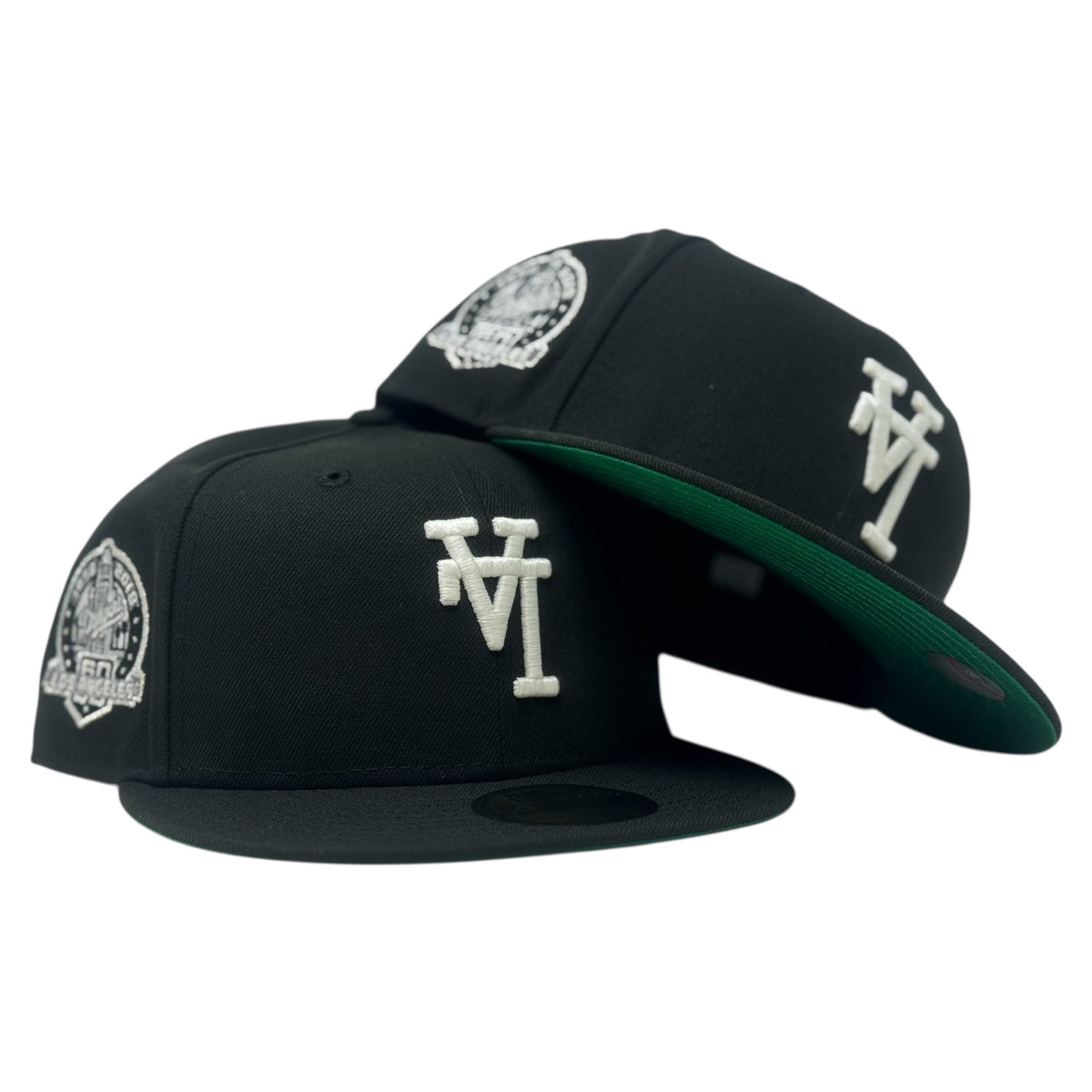 Los Angeles Dodgers Glow in the Dark Upside-Down Logo Fitted Hats-Black