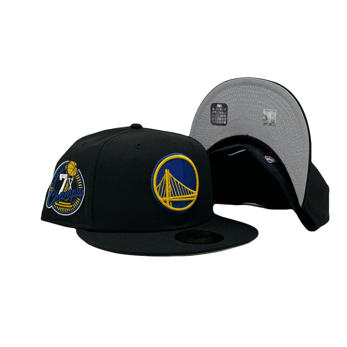 Golden States Warriors 7X NBA Champions 5950 New Era Fitted Hat- Black