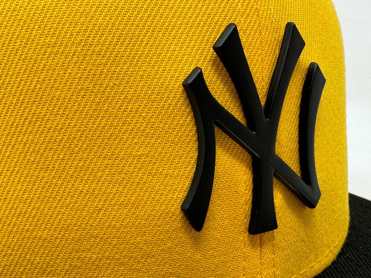 New York Yankees 1961 World Series Taxi Yellow Black Metal Plate Logo 59Fifty New Era Fitted Hat