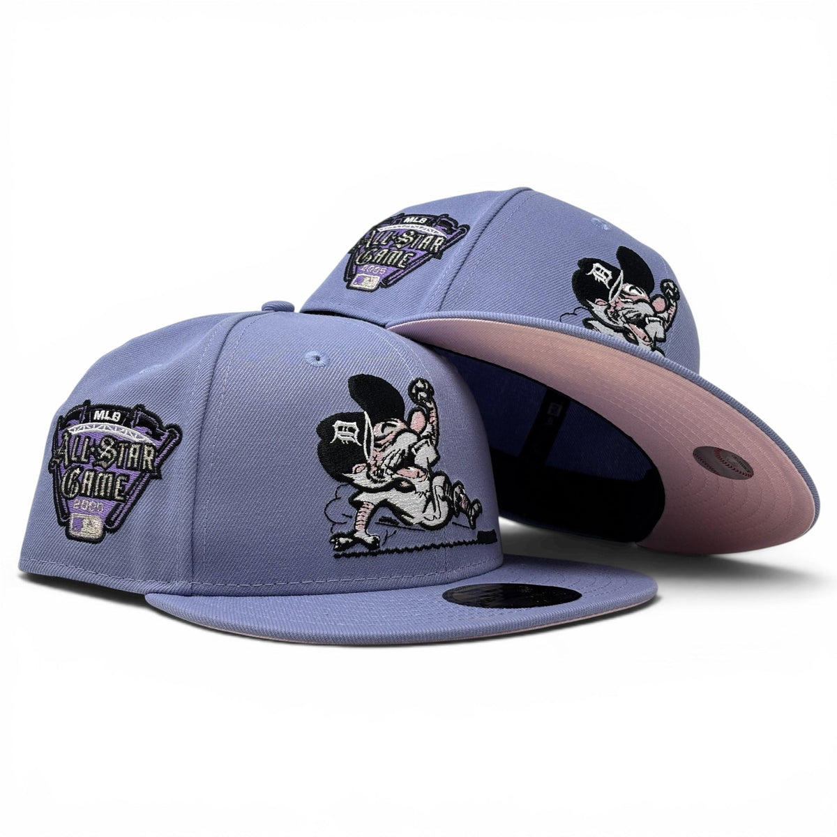 Detroit Tigers 2005 All Star Game Sliding Kitty New Era Fitted Hat-Lavender