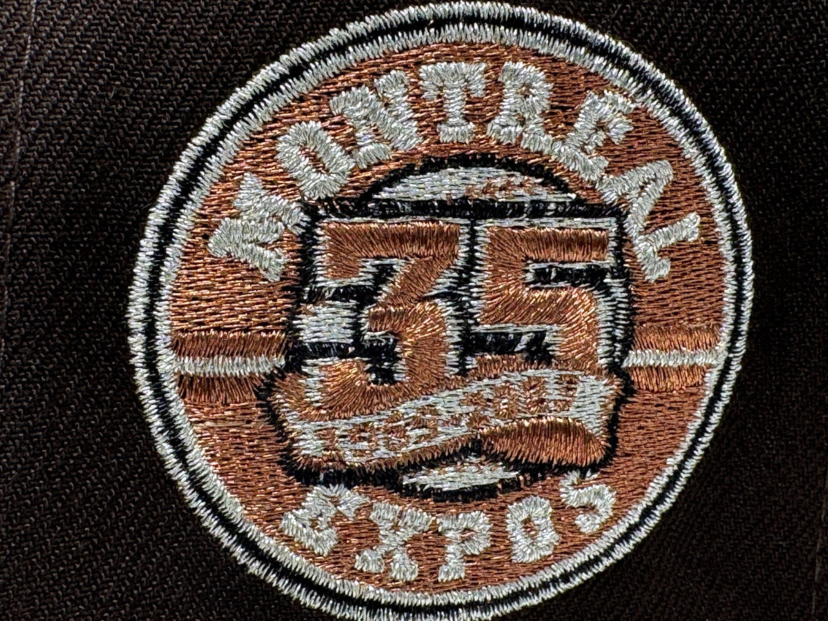 Montreal Expos 35th Anniversary New Era Fitted Hat-Dark Brown Black