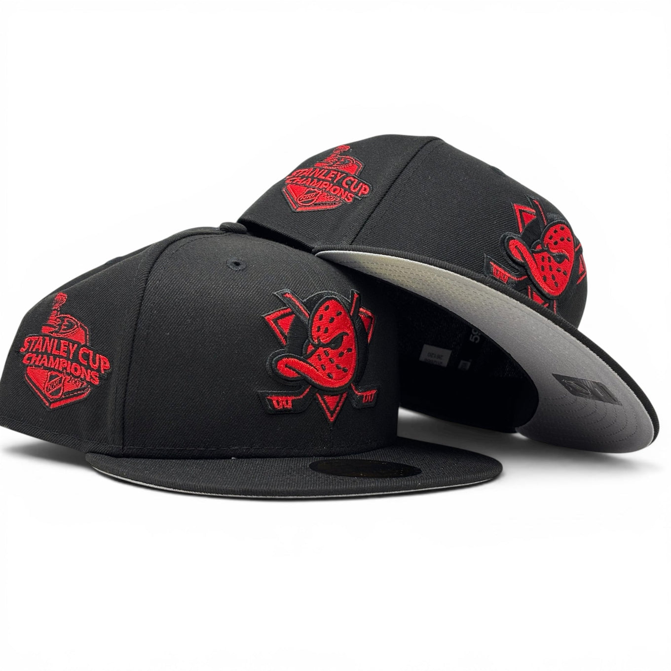 Anaheim Ducks Stanley Cup Champions Fitted Hats-Black Red