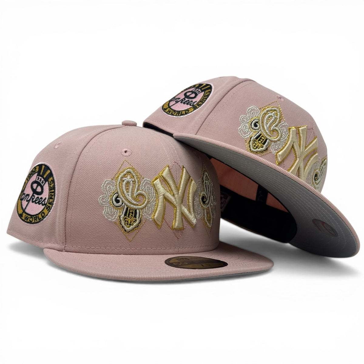 New York Yankees 1962 World Series Paisley Fitted Hat- Pink Rouge