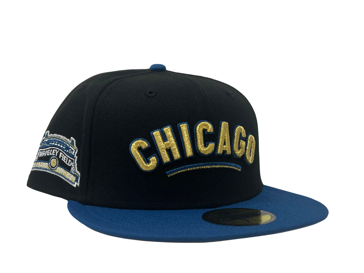 Black Chicago Cubs Wrigley Field Stadium 5950 New Era Fitted hat