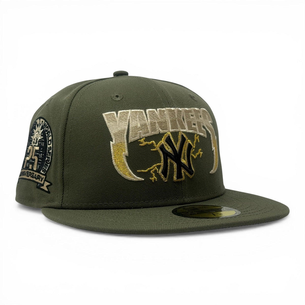 New York Yankees "Supercharged" Logo Fitted Hats-Olive