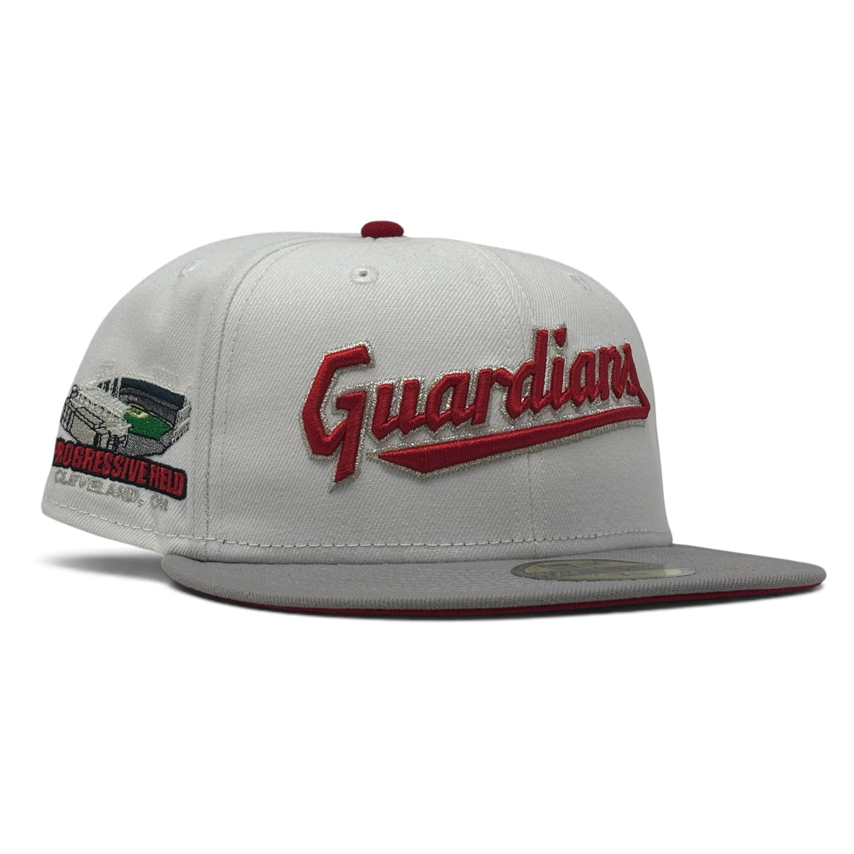 Cleveland Guardians Progressive Field Red Brim 59Fifty New Era Fitted Hat