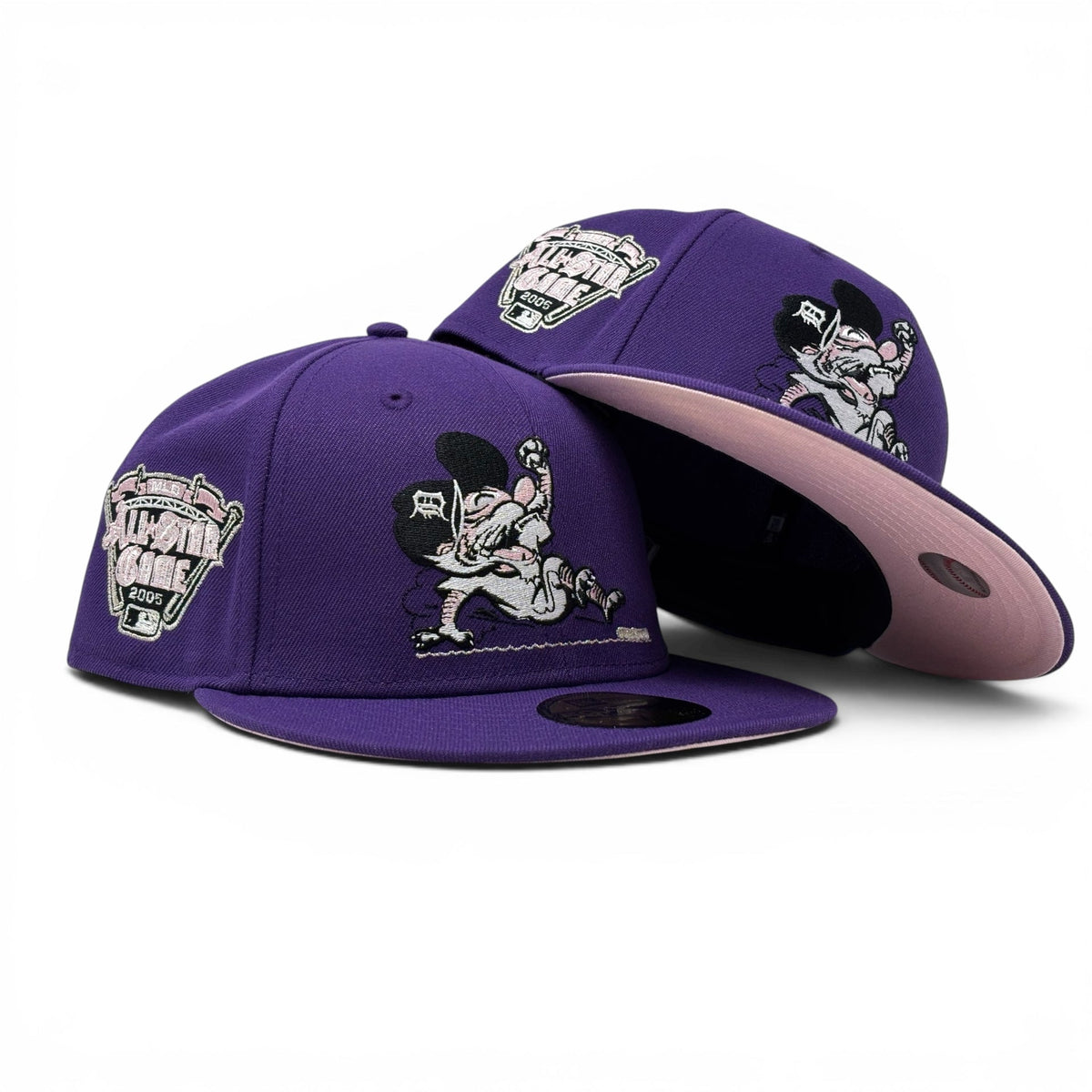 Detroit Tigers 2005 All Star Game Sliding Kitty New Era Fitted Hat-Purple
