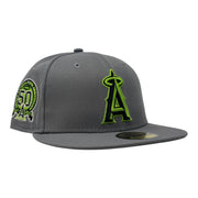 Los Angeles Angels 50th Anniversary Fitted Hat-Gray Lime