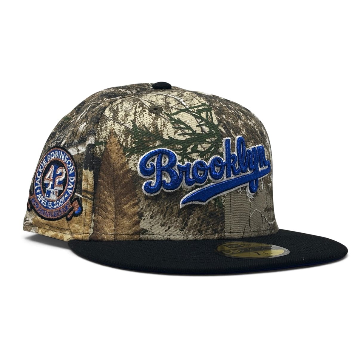 Brooklyn Dodgers Jackie Robinson 60th Anniversary "Real Tree Pack" Royal Brim New Era Fitted Hat