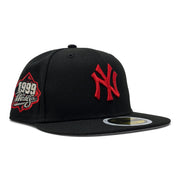 New York Yankees 1999 World Series New Era fitted Hat-Black Red