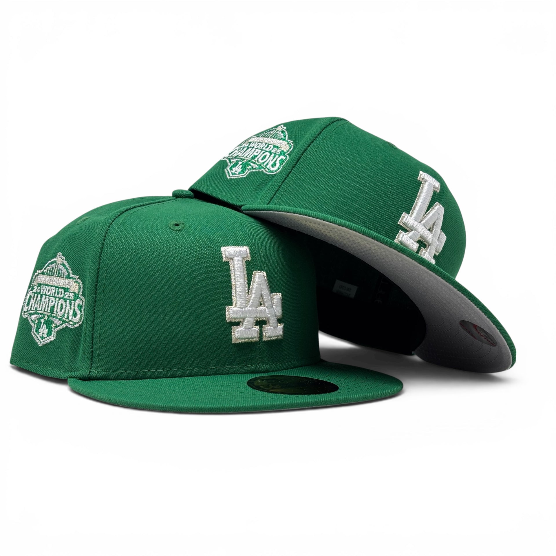 Los Angeles Dodgers 2024 to 2025 World Series Champions Fitted Hats-green