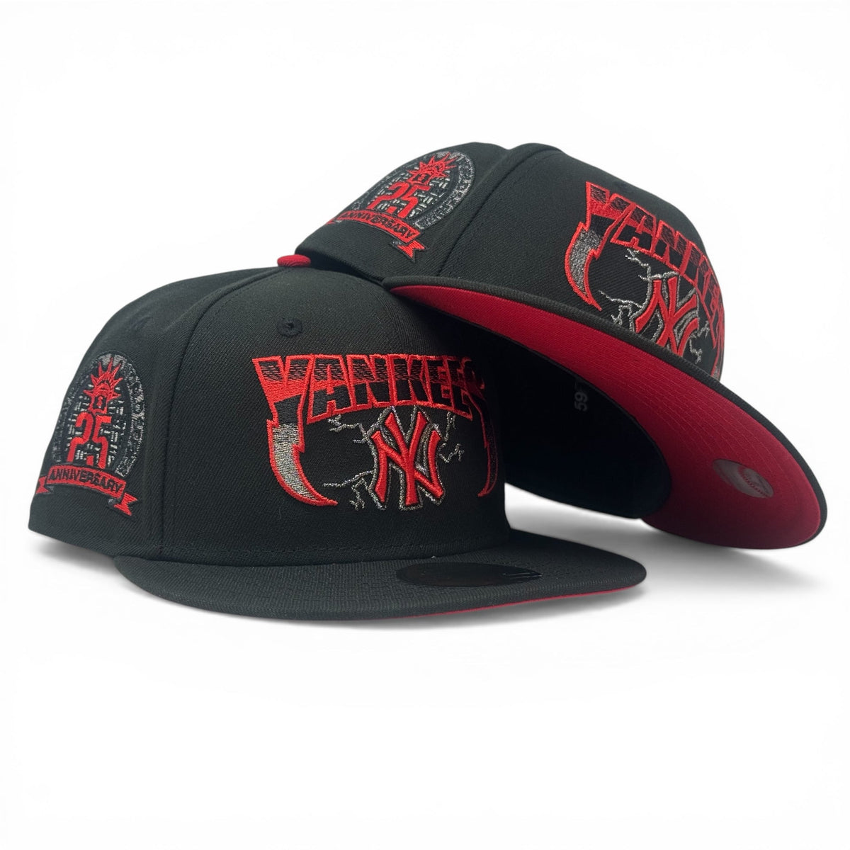 New York Yankees Supercharged Logo Fitted Hats-black