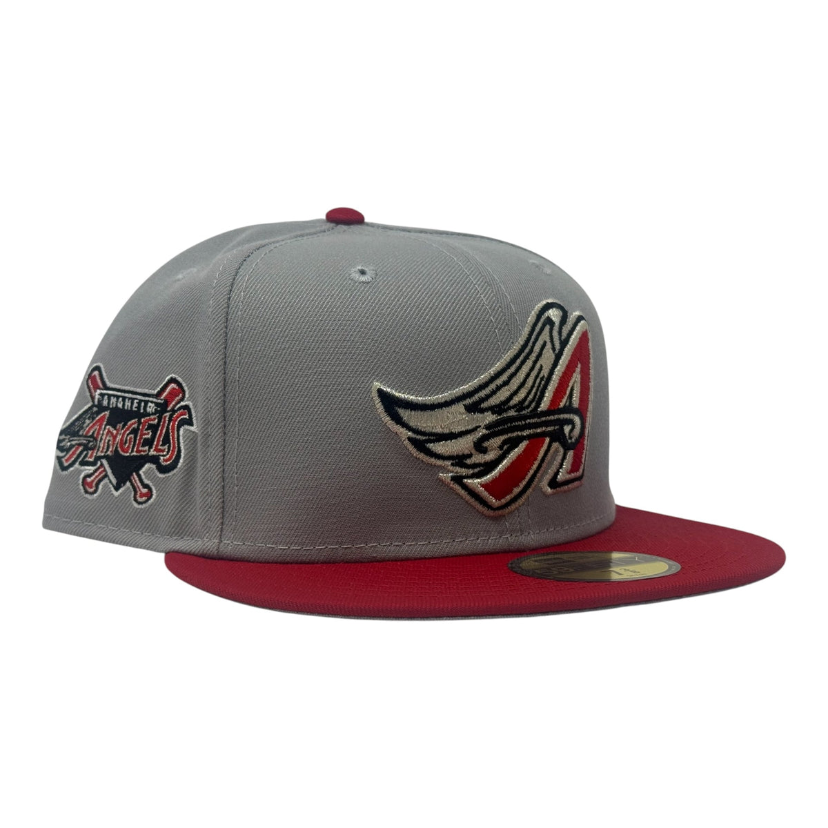 Los Angeles Angels 59Fifty New Era Fitted Hats-Gray Red