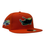 Tampa Bay Devil Rays 1998 Inaugural Season Orange Green Brim New Era Fitted Hat