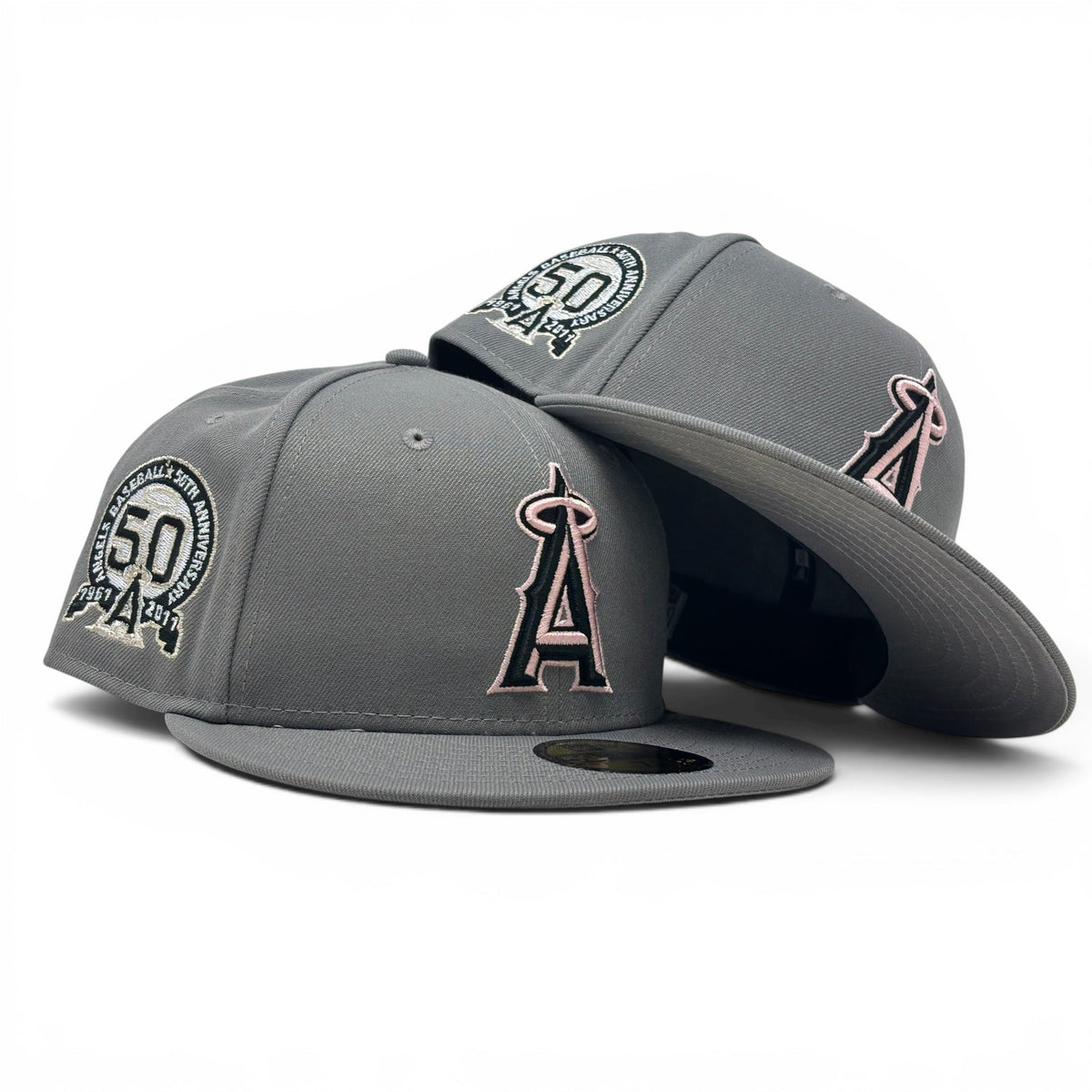 Los Angeles Angels 50th Anniversary New Era Fitted Hat-Gray Pink