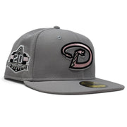 Arizona Diamondbacks 20th Anniversary Pink Brim 59Fifty New Era Fitted Hat-Gray