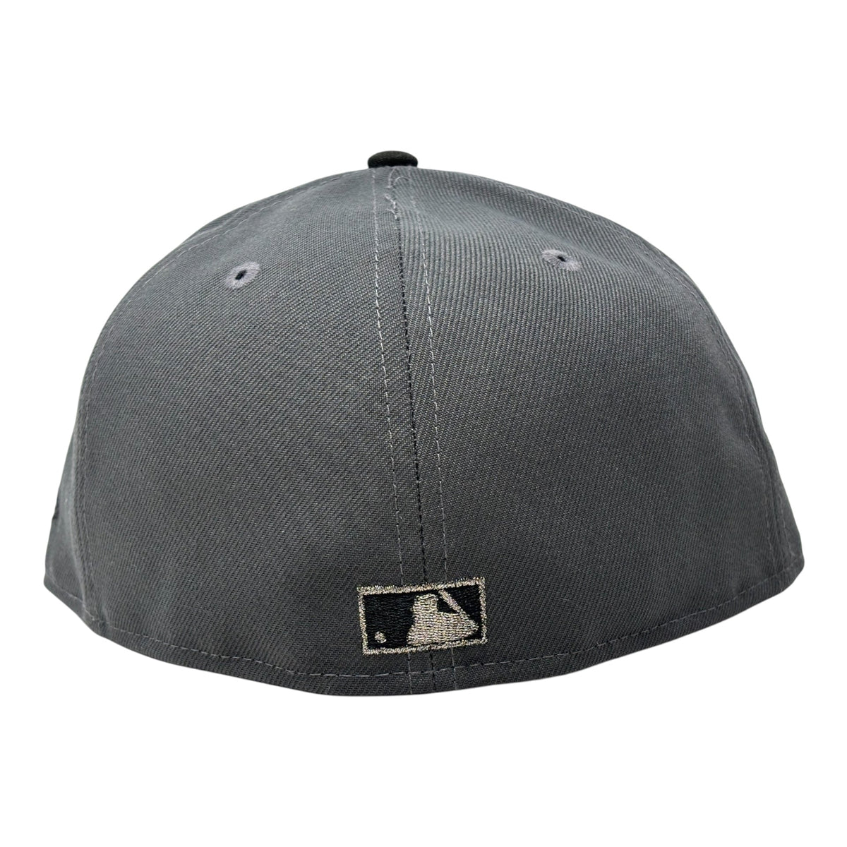 Oakland Athletics 1989 World Series Metallic Logo Fitted Hat- Dark Gray Black