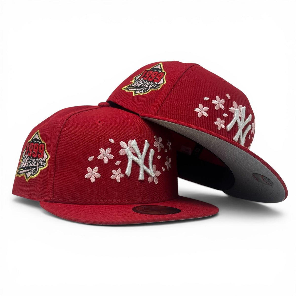 New York Yankees 1999 World Series "Cherry Blossom pack" Fitted Hat-Red