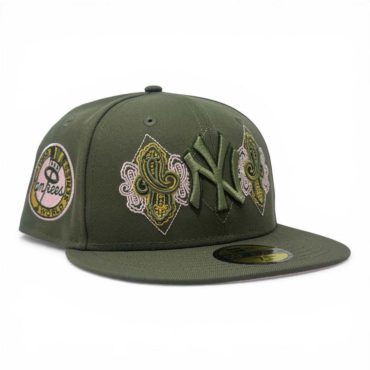 New York Yankees 1962 World Series Paisley Fitted Hat- Olive Green