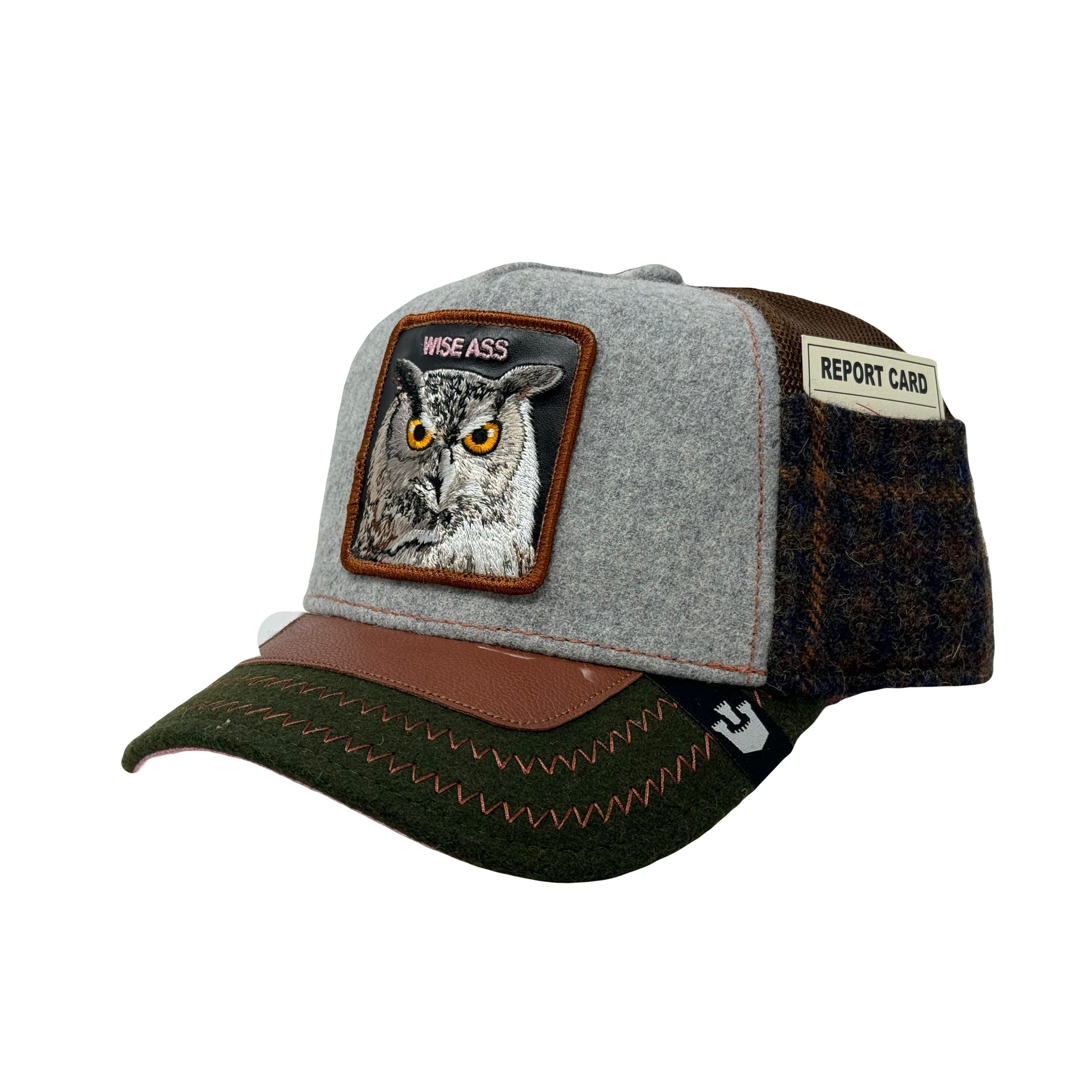 Cum Laude Owl Patch Felt Goorin Bros Trucker Hat