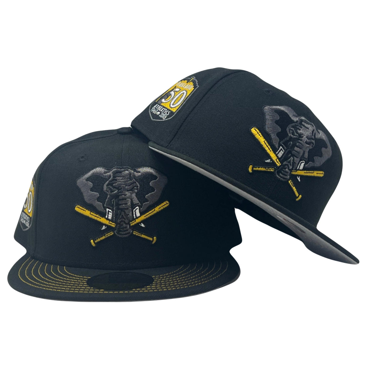 Oakland Athletics 50th Anniversary "Visor Stitch" 59Fifty Gray Brim New Era Fitted Hat