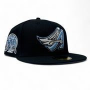 Los Angeles Angels 50th Anniversary Black Icy Brim Fitted Hats