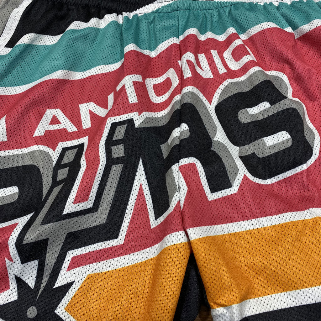MITCHELL AND NESS ORLANDO SAN ANTONIO SPURS BIG FACE BASKETBALL SHORTS