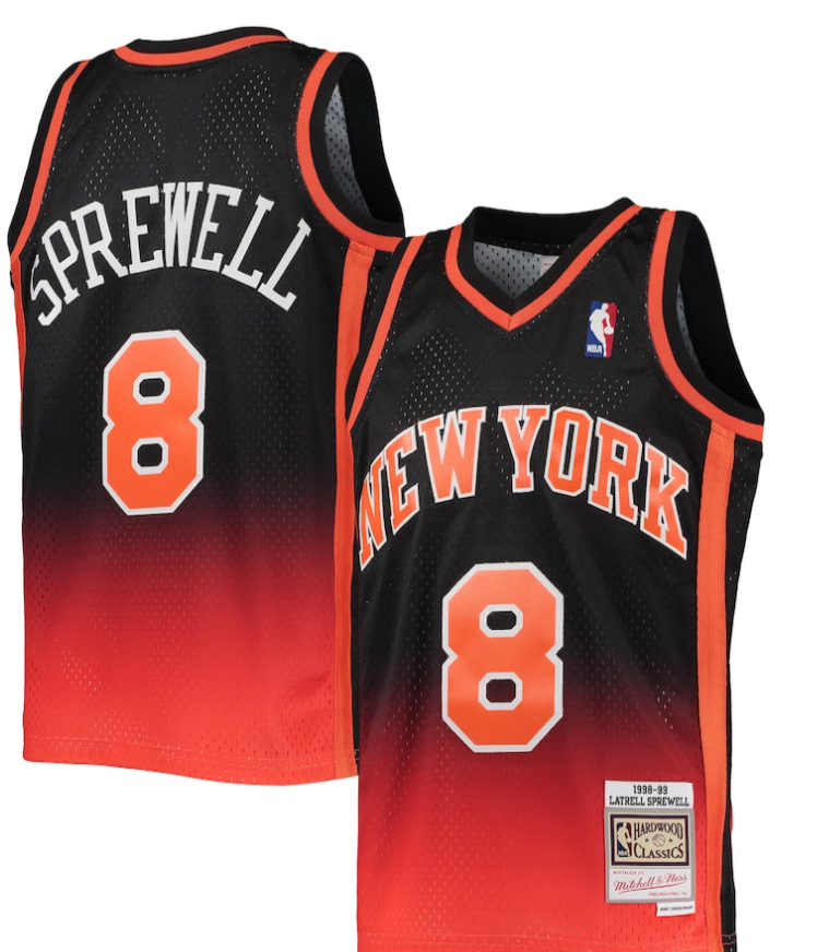 New York Knicks 1998 Latrell Sprewell Nba Mitchell & Ness Swingman Jersey