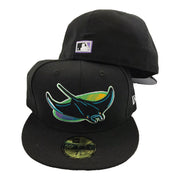 Tampa Bay Rays New Era Black Cooperstown Wool 59Fifty Fitted Hat