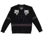 VIE RICHE BLACK TIGER VARSITY CREW NECK
