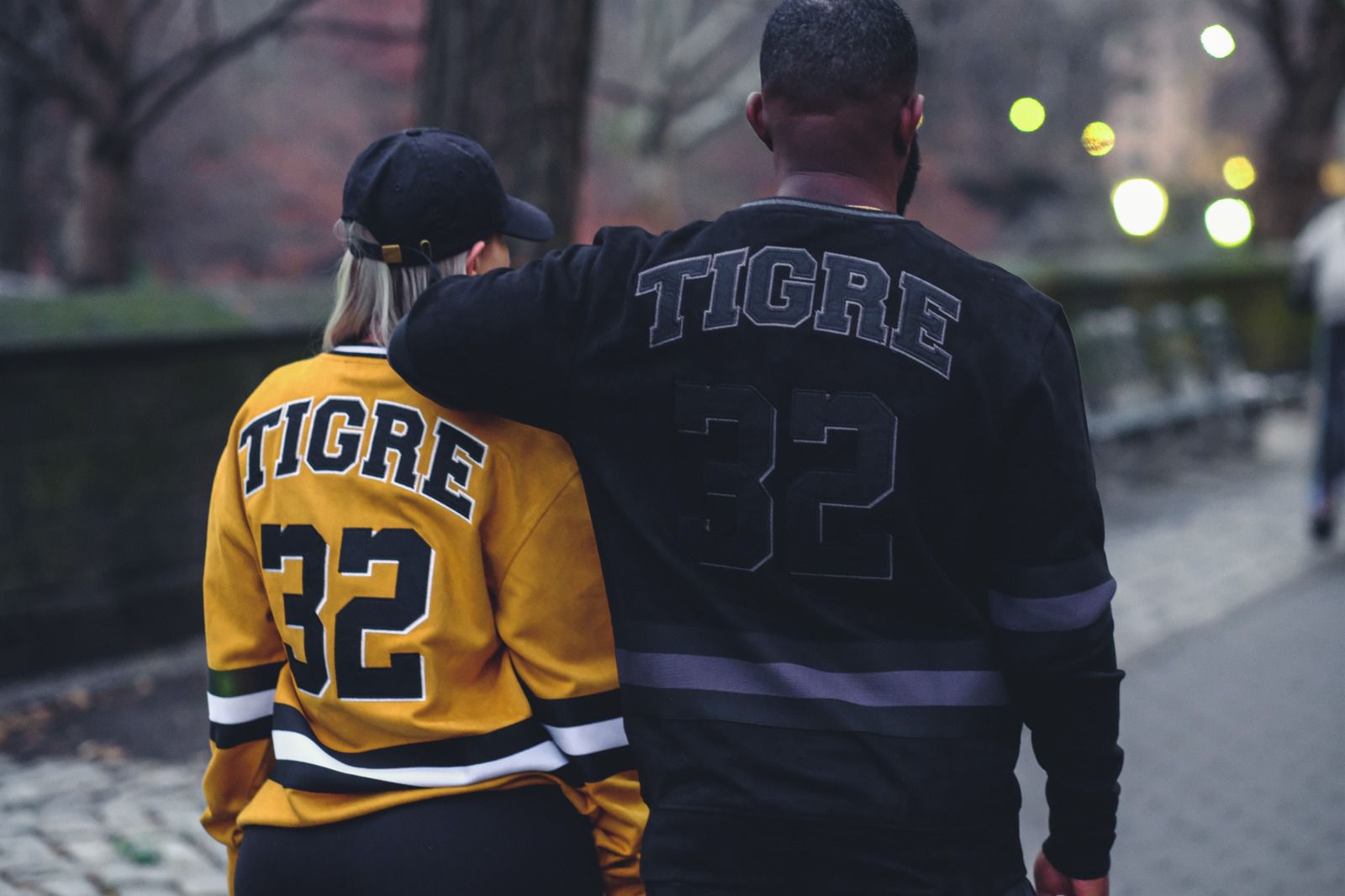 VIE RICHE WHEAT TIGER VARSITY CREW NECK