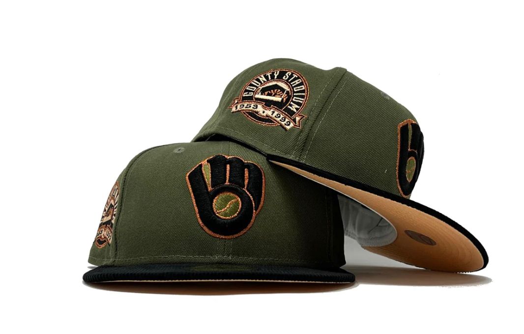 Milwaukee Brewers County Stadium  Peach  Brim New era Fitted Hat