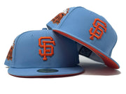 SAN FRANCISCO GIANTS 2012 WORLD CHAMPIONS SKY BLUE ORANGE BRIM NEW ERA FITTED HAT