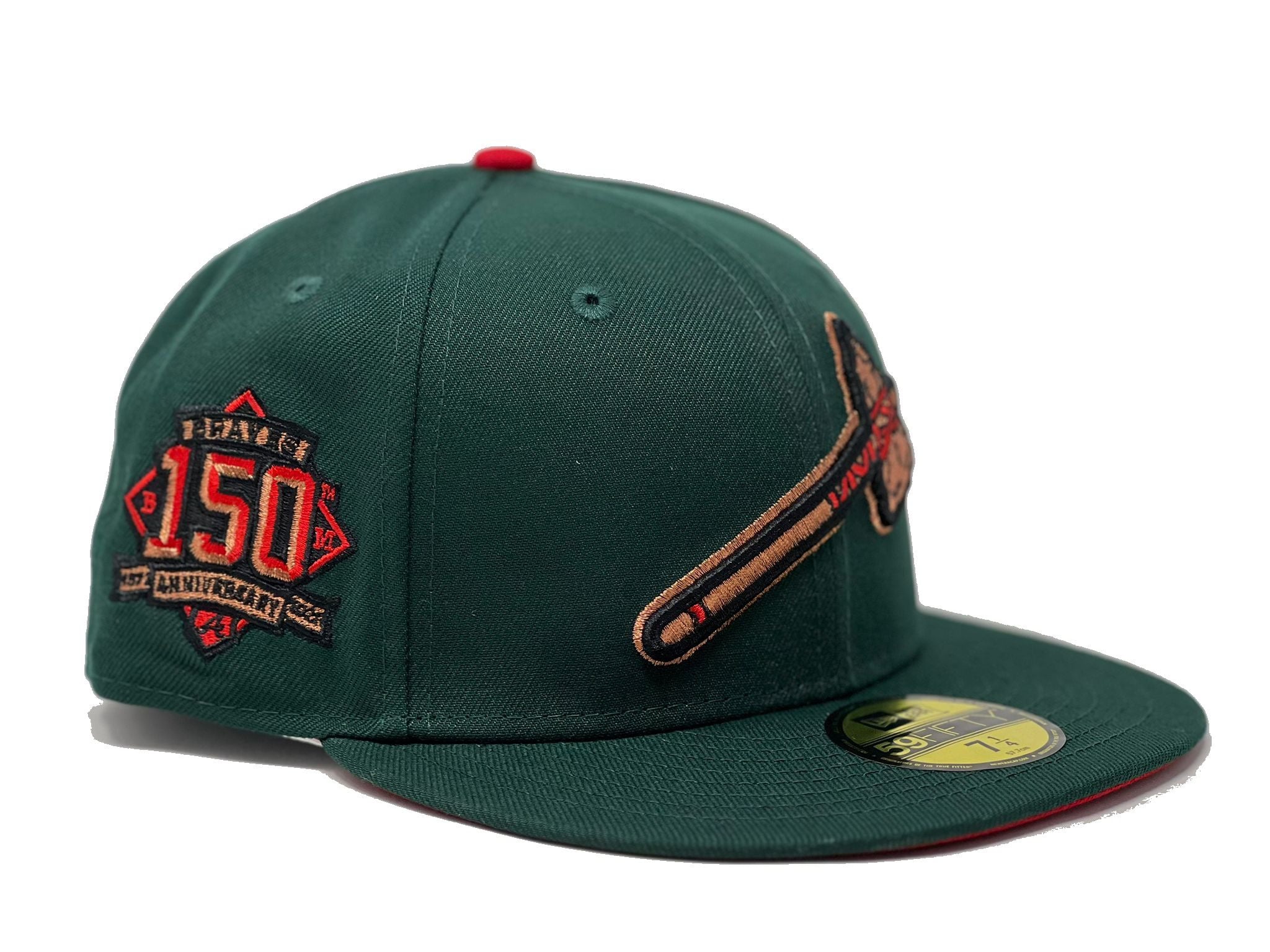 Atlanta Braves 150th Anniversary Red Brim New Era Fitted Hat