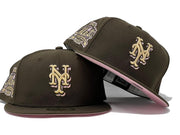 NEW YOEK METS 40TH ANNIVERSARY BROWN PINK BRIM NEW ERA FITTED HAT