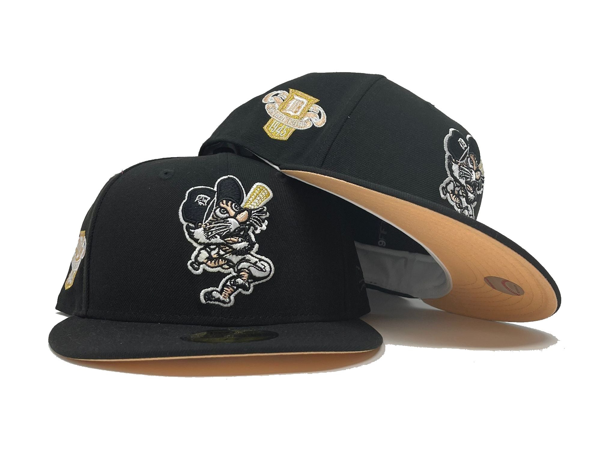 DETROIT TIGERS 1945 WORLD SERIES BLACK PEACH BRIM NEW ERA FITTED HAT
