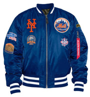 NEW YORK METS 2X WORLD CHAMPIONS ALPHA INDUSTRIES M-1 REVERSIBLE FLIGHT JACKET