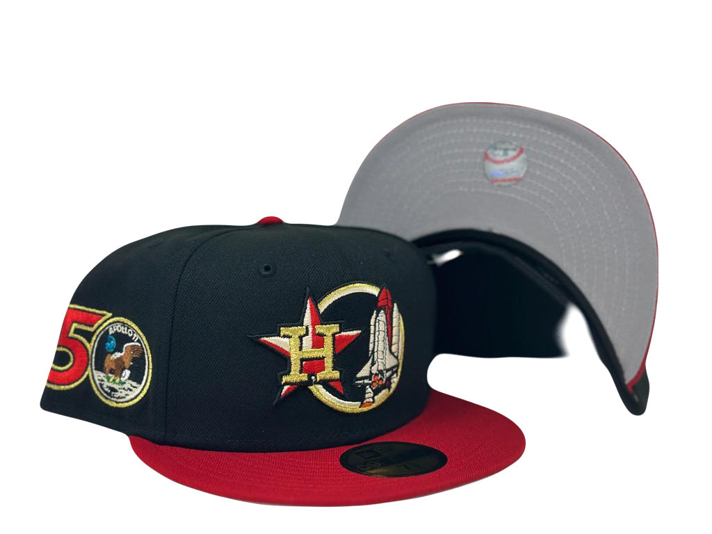 Black Houston Astros Apollo 50th Anniversary Gray New Era Fitted 