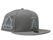 Los Angeles Angels 50th Anniversary Light Gray Icy Brim New Era Fitted Hat