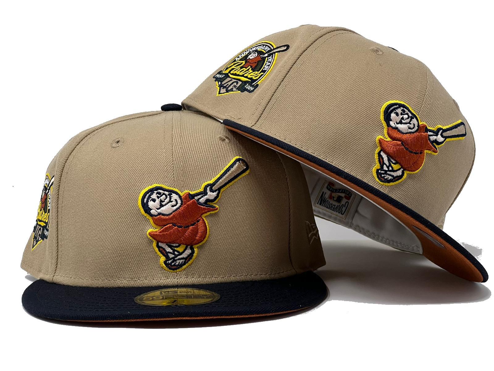 San Diego PADRES 40th Anniversary Camel Navy Visor Rust Orange Brim New Era Fitted Hat