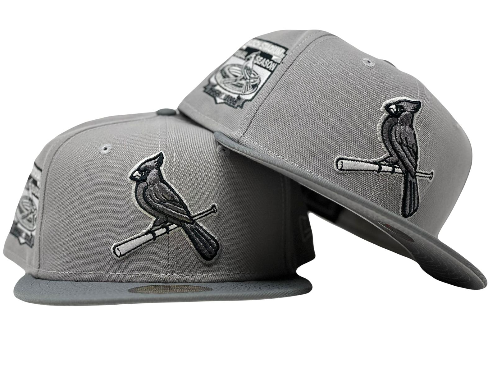 St. Louis Cardinals Bush Stadium Final Season Gray Brim New Era Fitted Hat