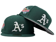 Oakland Athletics 1989 World Series Gray Brim Fitted Hat-Green