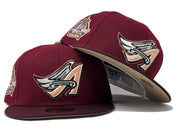 Anahiem Angels 40th Anniversary "Shade Of Burgundy" Pack Camel Brim New Era Fitted Hat