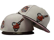 SAN DIEGO PADRES 40th Anniversary Stone Brown Visor Pink Brim New Era Fitted Hat