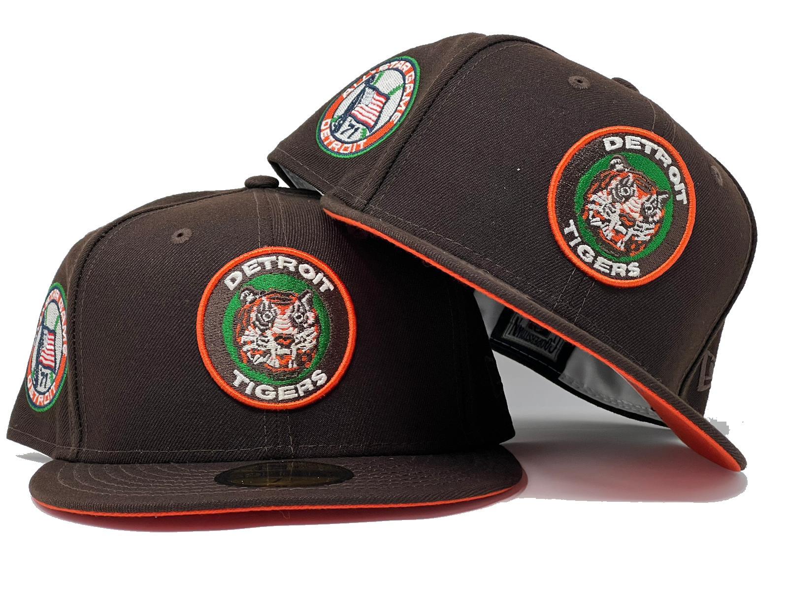 Detroit Tigers 1971 All Star Game Deep Brown Orange Brim New Era Fitted Hat